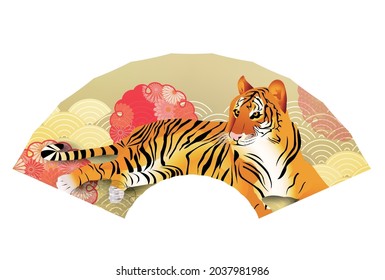 Ilustración de un tigre de patrón japonés 