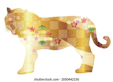 Illustration of a Japanese pattern tiger 