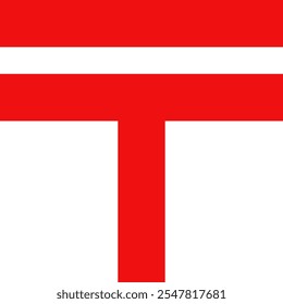 Illustration of Japanese postal symbols (red)