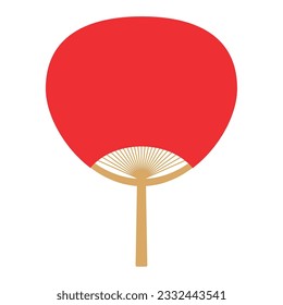 Illustration of Japanese Round paper fan. 01 - color