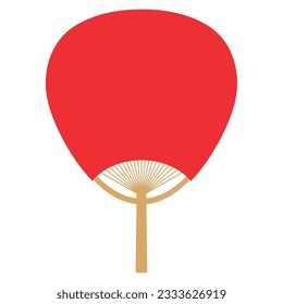 Illustration of Japanese Round paper fan. 03 - color