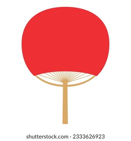 Illustration of Japanese Round paper fan. 04 - color