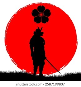 illustration of japanese samurai and ninja