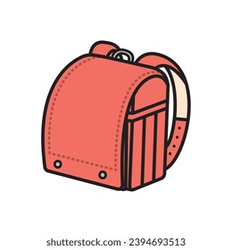 Illustration of japanese school backpack