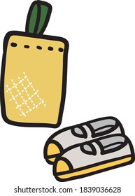 Illustration of japanese school slippers 