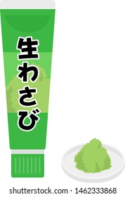 
It is an illustration of Japanese seasoning.
The word wasabi means Japanese horseradish.