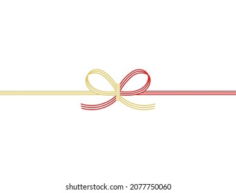 It is an illustration of a Japanese style ribbon.