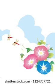 It is an illustration of Japanese summer morning glory.