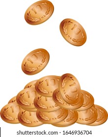 Illustration of Japanese ten yen coin