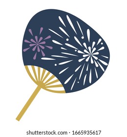 Illustration of Japanese  traditional  fan.  