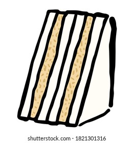 Illustration of Japanese Tuna Sandwich: Illustration like woodblock print 
