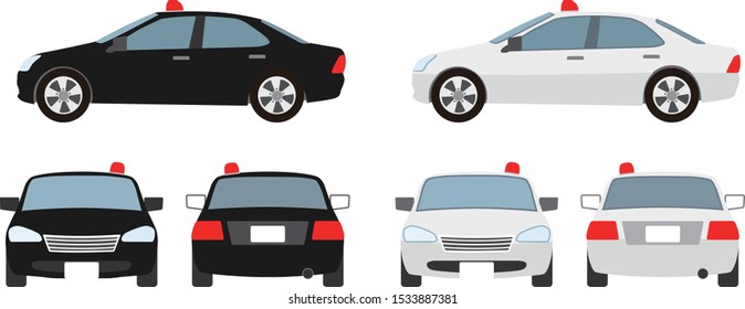 
Illustration of a Japanese an unmarked police car .