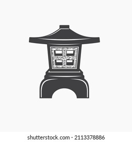 illustration of japanese vintage lamp, vector art.