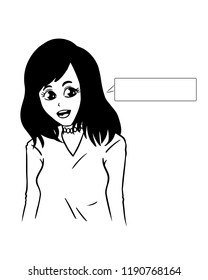 illustration of a Japanese woman with a friendly expression