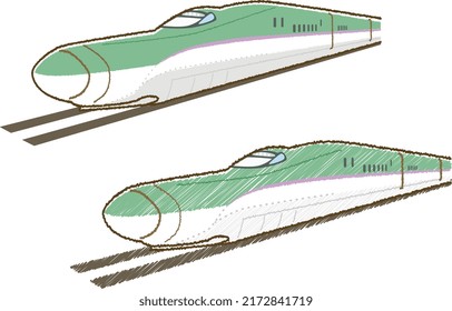 Ilustración de la excelente Shinkansen de Japón