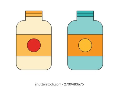 Illustration jar bottle unique design abstract isolated