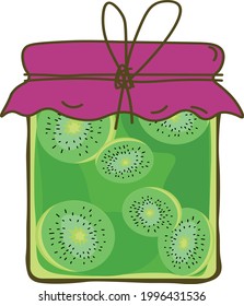 ilustración de un frasco de jam kiwi