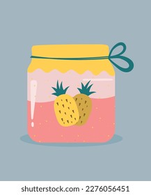 Illustration Jar of Jam Pineapple