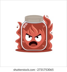 Illustration of a jar labeled “Anger” representing frustration and strong emotion. Minimalistic vector style, suitable for psychology, emotion, and mental health topics.