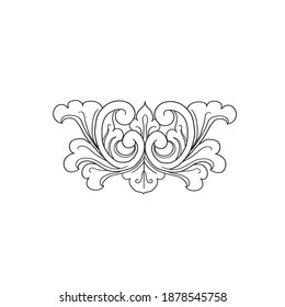 Illustration Javanese Wood Carving Stock Vector (Royalty Free ...