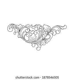 Illustration of Javanese Wood carving ornaments