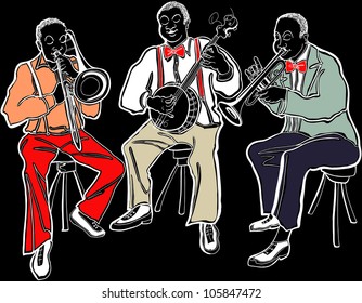 Illustration of a Jazz band