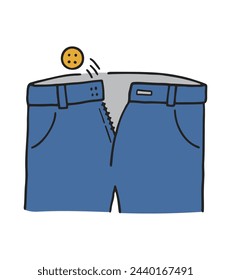 
Illustration of jeans with a missing button