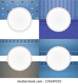 Illustration of Jeans vector template card set