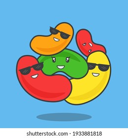 Illustration of Jelly bean vector with flat style