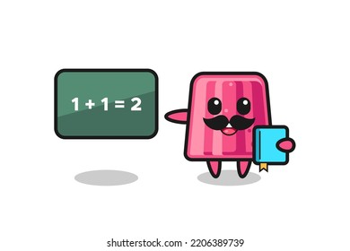Illustration of jelly character as a teacher , cute design