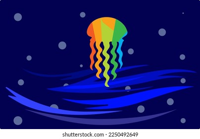 Ilustración de un vector de medusas