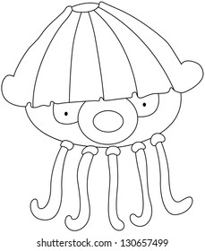 illustration of a Jellyfish  on a white background