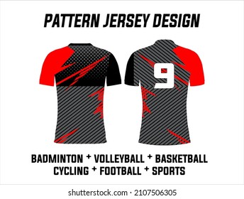 illustration of jersey printing design for football, volleyball, basketball, cycling, badminton and gaming sports teams