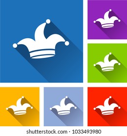 Illustration of jester hat icons with shadow