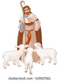 Illustration of Jesus Christ is the good shepherd