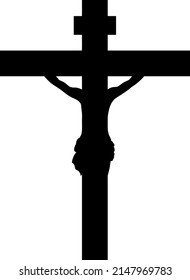 Illustration of Jesus Christ on the cross isolated on white