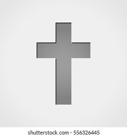 Illustration of jesus cross grey icon