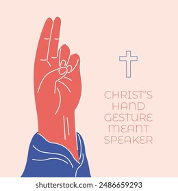 An illustration of Jesus hand gesture meant speaker. Christianity concept