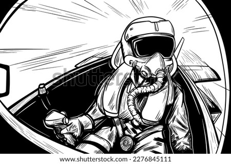 Illustration of Jet fighter pilot vector