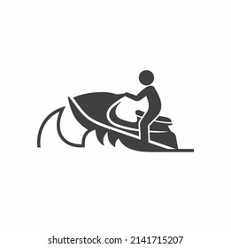 illustration of jet ski, jet ski icon, vector art.