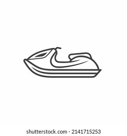 illustration of jet ski, jet ski icon, vector art.