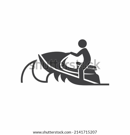 illustration of jet ski, jet ski icon, vector art.
