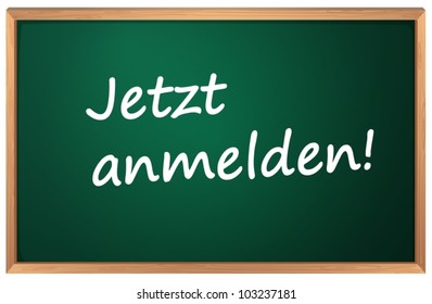 Illustration of Jetzt anmelden sign