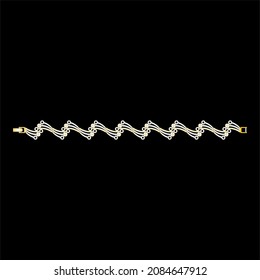 Illustration of jewelery Bracelet designs with precious stones, Great for jewelry factories and jewelry stores.