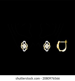 Illustration of jewelery Earrings designs with precious stones, Great for jewelry factories and jewelry stores