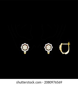 Illustration of jewelery Earrings designs with precious stones, Great for jewelry factories and jewelry stores