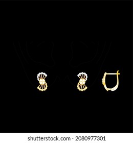 Illustration of jewelery Earrings designs with precious stones, Great for jewelry factories and jewelry stores