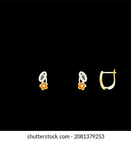 Illustration of jewelery Earrings designs with precious stones, Great for jewelry factories and jewelry stores