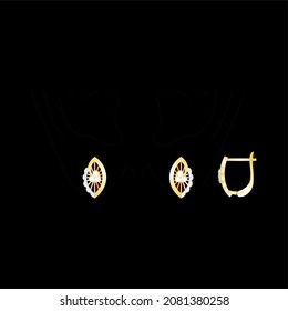 Illustration of jewelery Earrings designs with precious stones, Great for jewelry factories and jewelry stores