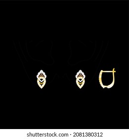 Illustration of jewelery Earrings designs with precious stones, Great for jewelry factories and jewelry stores